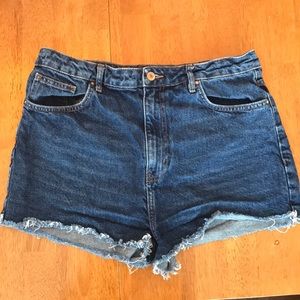 High waisted denim shorts